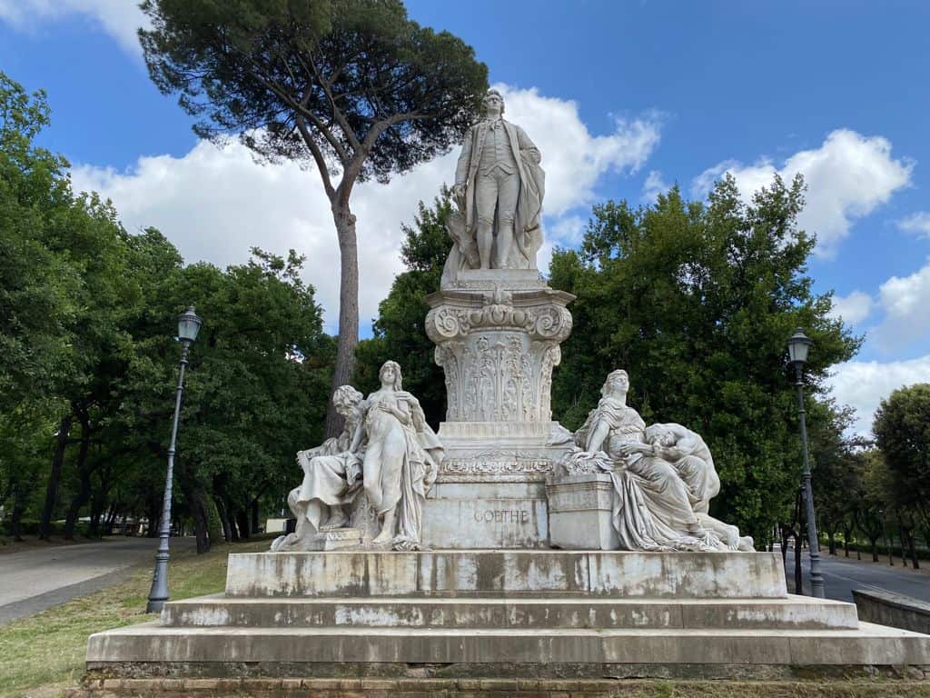 Goethe in Rome Monument Villa Borghese