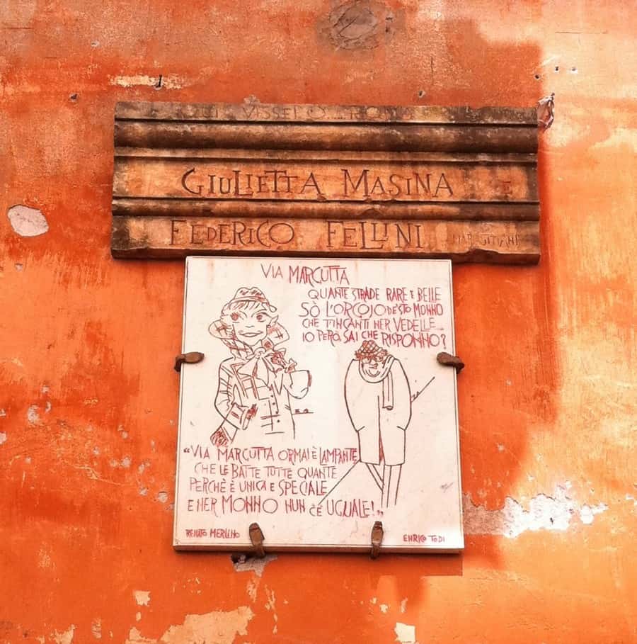 federico fellini giulietta masina plate via margutta