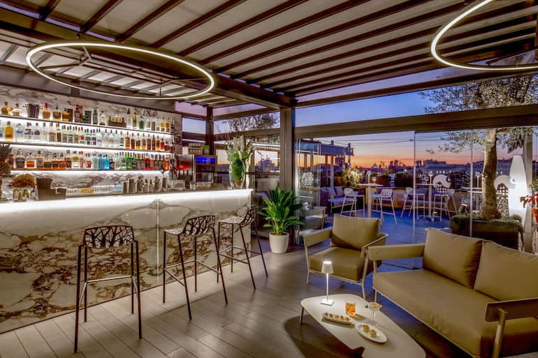 The Tiziano Terrace Rooftop Bar at Rome's Monti Palace Hotel